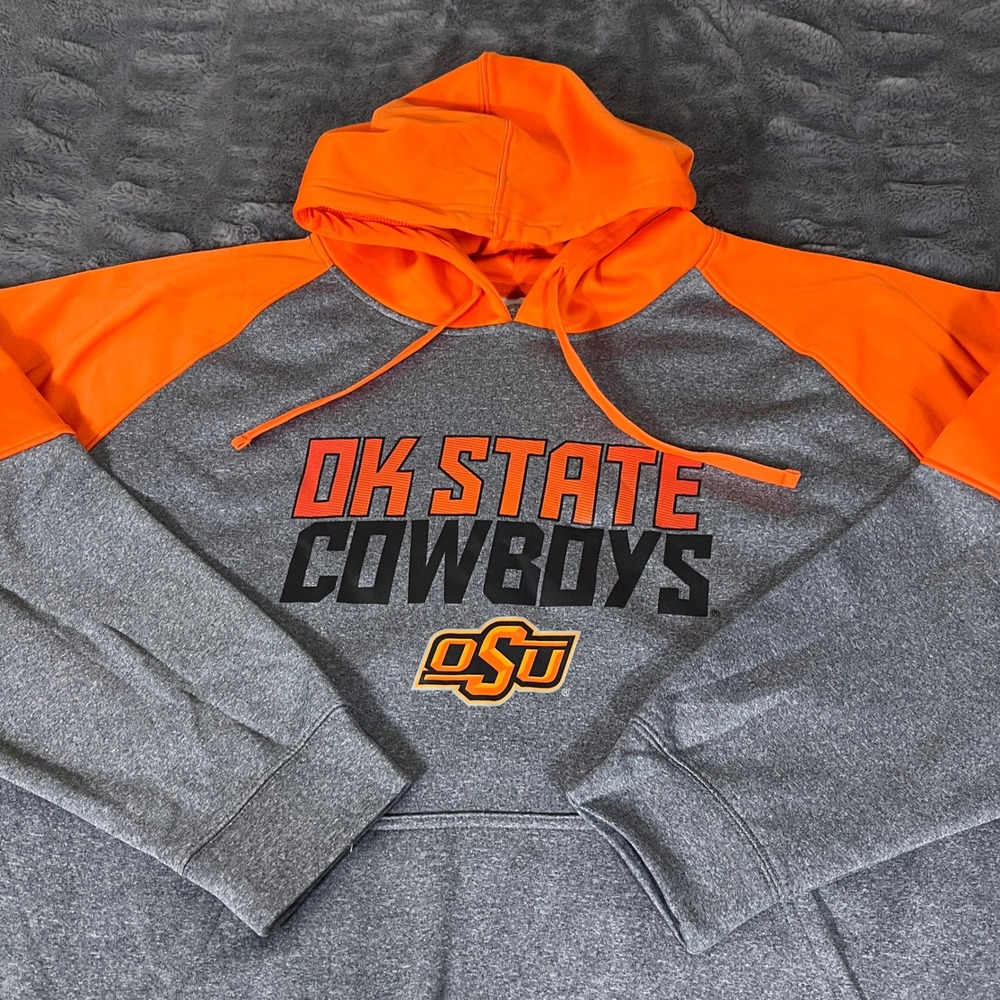 Rivalry Threads Oklahoma State Cowboys Hoodie Men 2XL Gray Orange OSU Sweatshirt